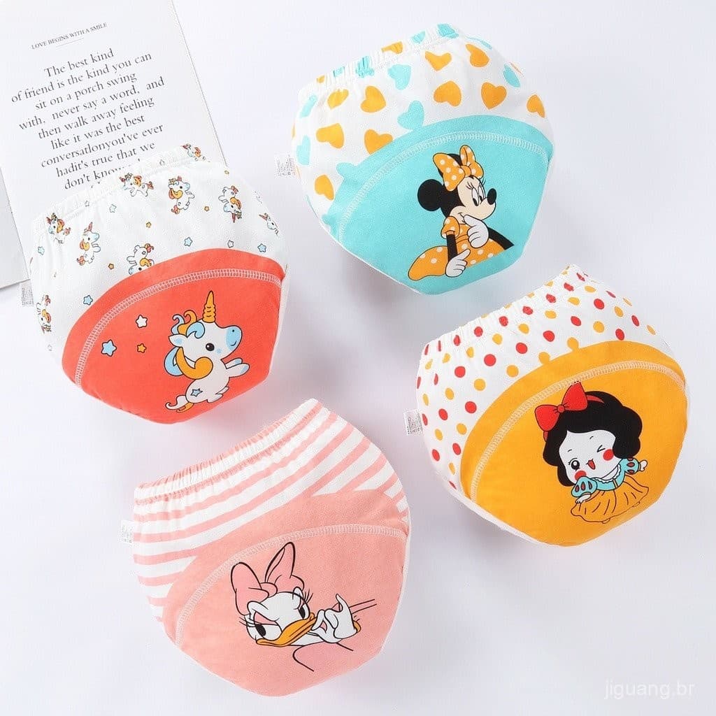 4 PCS/6 Camadas Calças De Treinamento Para Bebês Fraldas Crianças De Algodão Laváveis