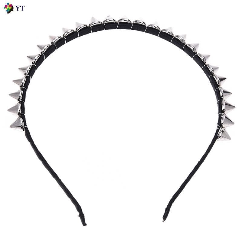 Silver Metal Stud Rivet Spike Fita De Cabeça Cabelo Aliceband Punk Girl