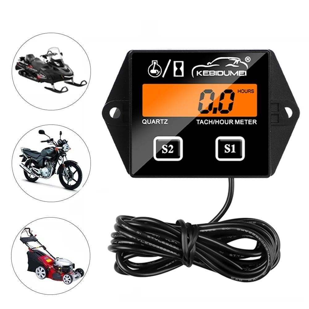 Tacômetro Digital De Hora De Motocicleta De Carro Motor LCD Retroiluminado À Prova D'água Para De Barco Curso Marítimo
