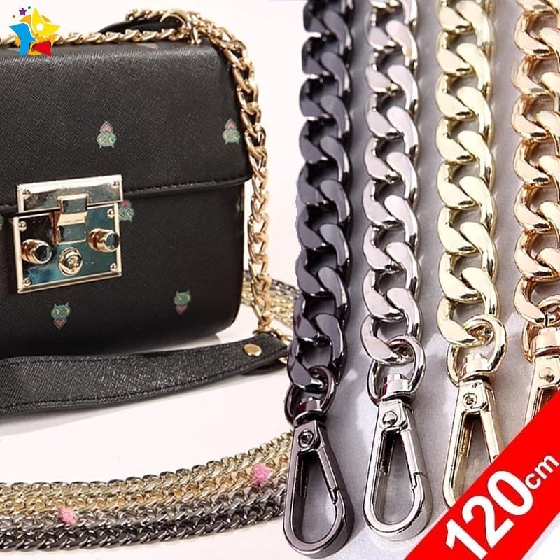 120cm Peças De Reposição De Correntes Em Liga De Alumínio Metálico Acessórios Para Bolsas De Mão De Tecido À Alças Destacáveis