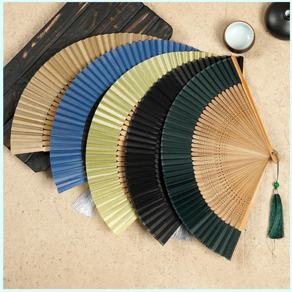 Ventilador De Madeira Dobrável Dança À Mão Bambu Seda Antigo Presentes Chineses De Casamento E Ventiladores