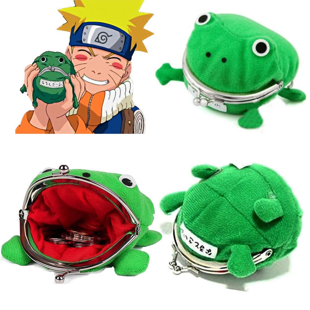 IN STOCK Naruto Carteira E Shuriken Bolsa De Rã Verde Em Forma De Clip Acessórios