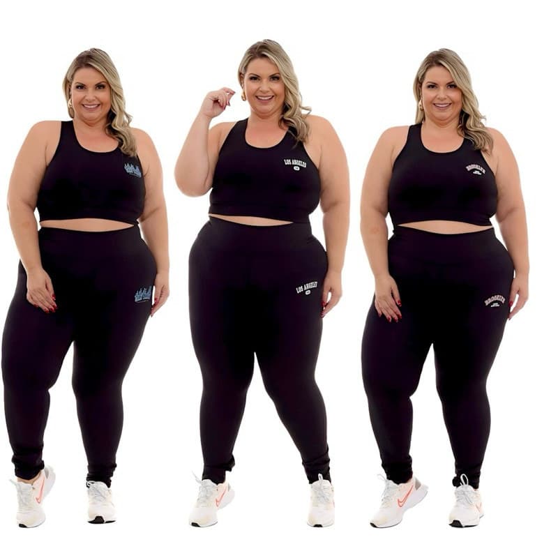 Conjunto Top e legging plus size Acandemia Fitness