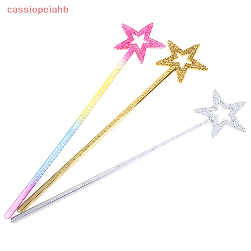 (cassiopeiahb) Bastão De Fada Grande Princesa De Prata Ângulo De Varinha De Condão Presentes Para Meninas