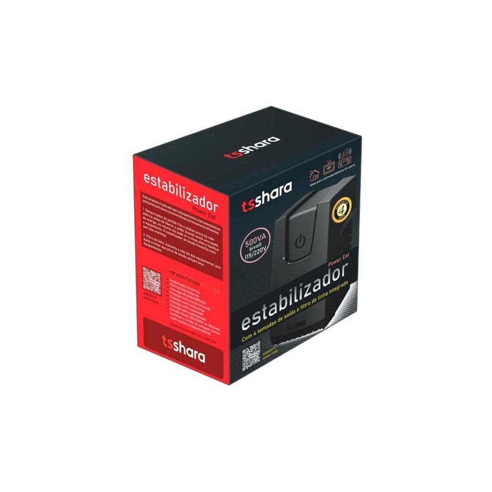 Estabilizador TS Shara Powerest 500VA 4 Tomadas 9116