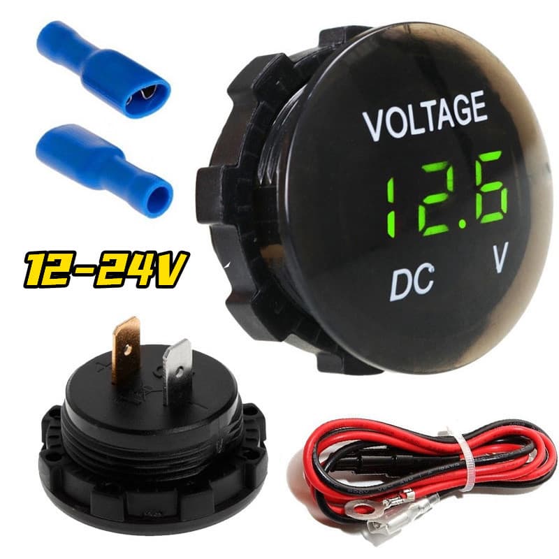 Painel Digital De Voltímetro De 12V-24V Mostrador Led Do Medidor De Voltagem Para Barco De Motocicleta ATV Acessórios Interiores De Reposição De Caminhão