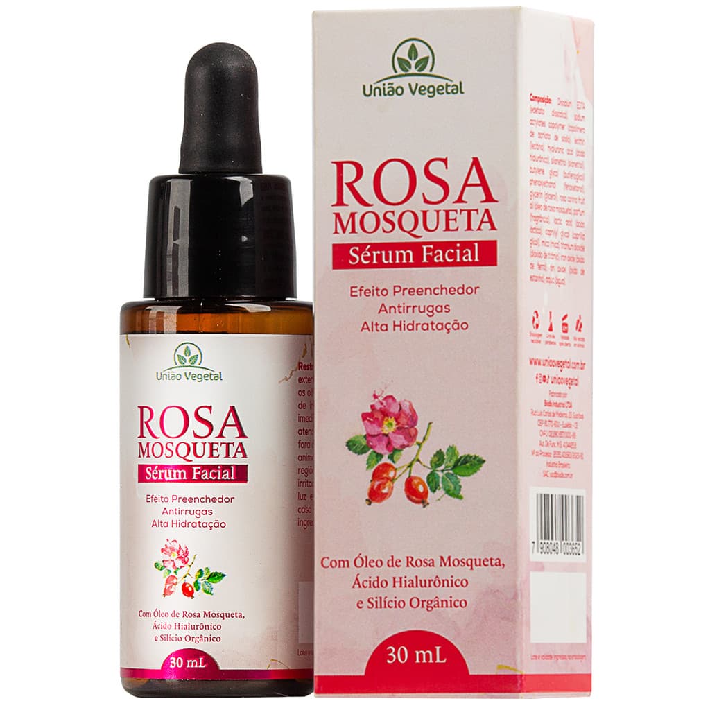 Sérum Facial Rosa Mosqueta – Hidratação, Antirrugas, Clareador de Manchas e Firmeza da Pele 30ml
