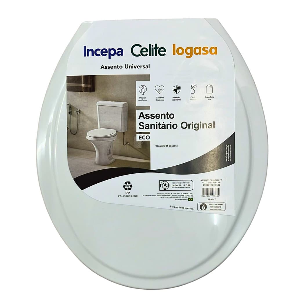 Assento Sanitário Universal Incepa Celite Logasa ECO Branco Original