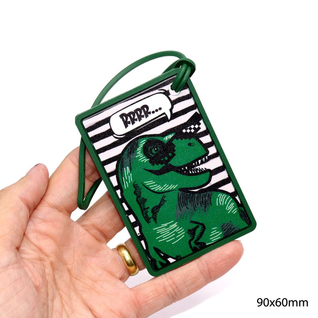 Tag Dinossauro de Identificação de Malas e Mochilas - Personalizável e à Prova d’Água
