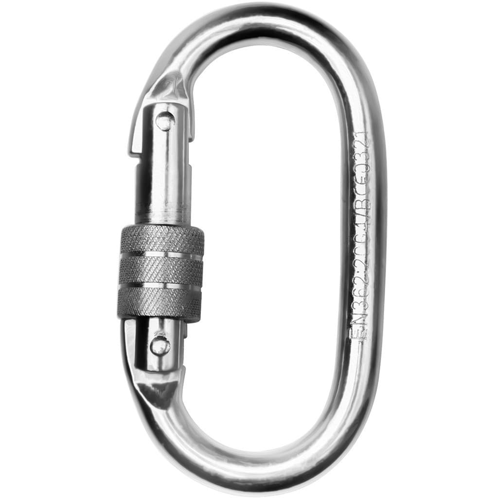 Mosquetão Aço Oval Rosca 3kn 300kg Trava Dupla