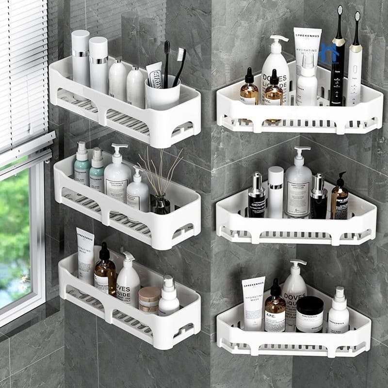 Prateleira Suporte Organizador De Parede Alta Resistência e Adesivo Para Shampoo Banheiro e Cozinha