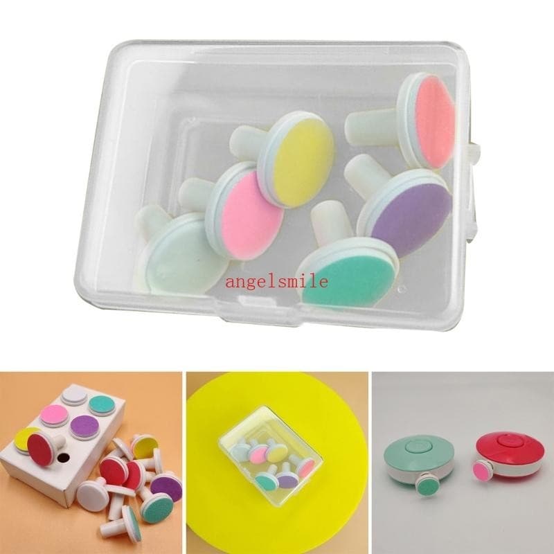 Conjunto 6pcs Lixa Unhas Elétrica Almofadas Corte Substituição Cabeça Para Bebês Manicure Peça Reposição
