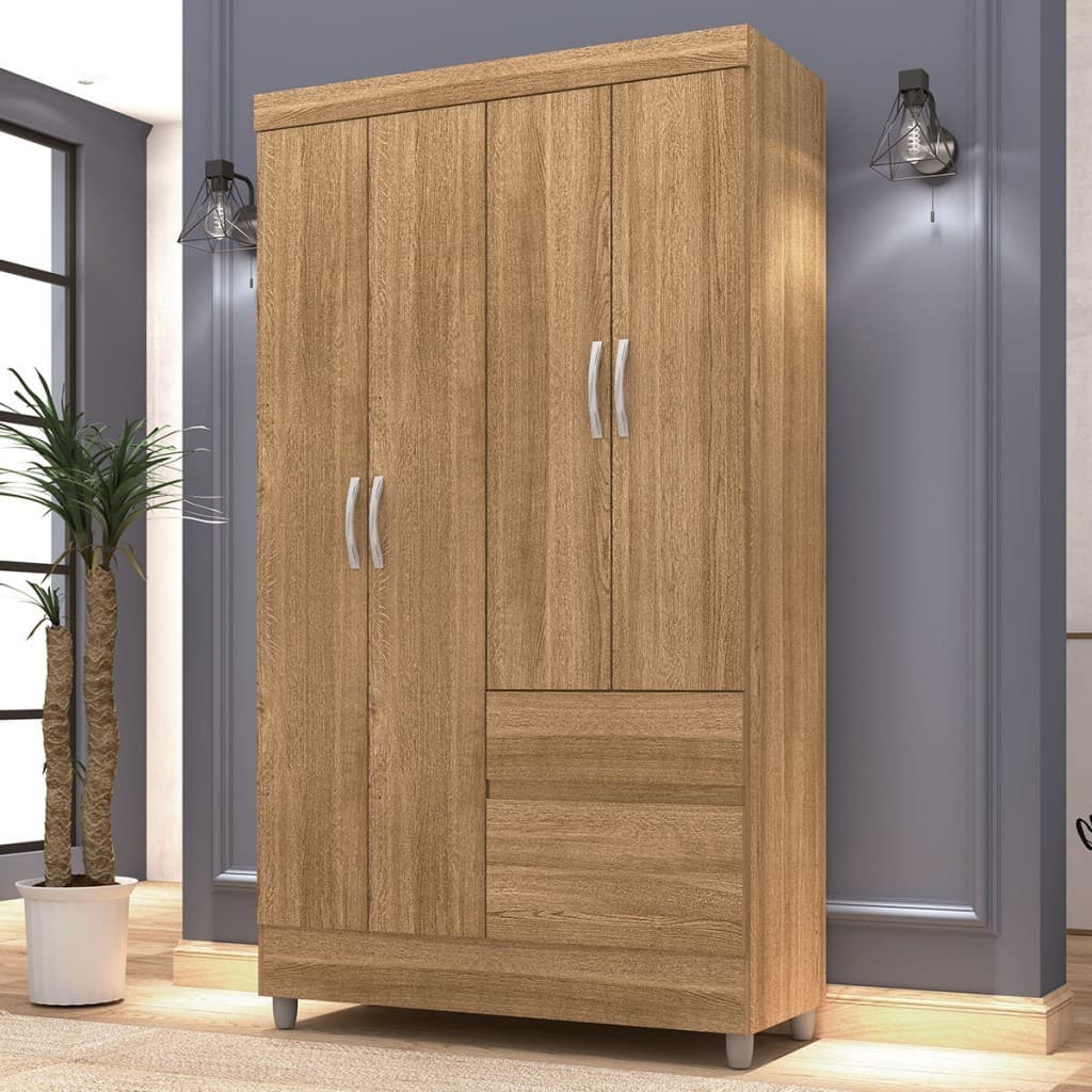 Guarda-Roupa Solteiro San Diego 4 Portas 2 Gavetas