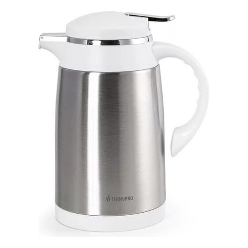 Garrafa Térmica Café Chá Suco Aço Inox Bule Térmico Branca 600ml Camelia Termopro