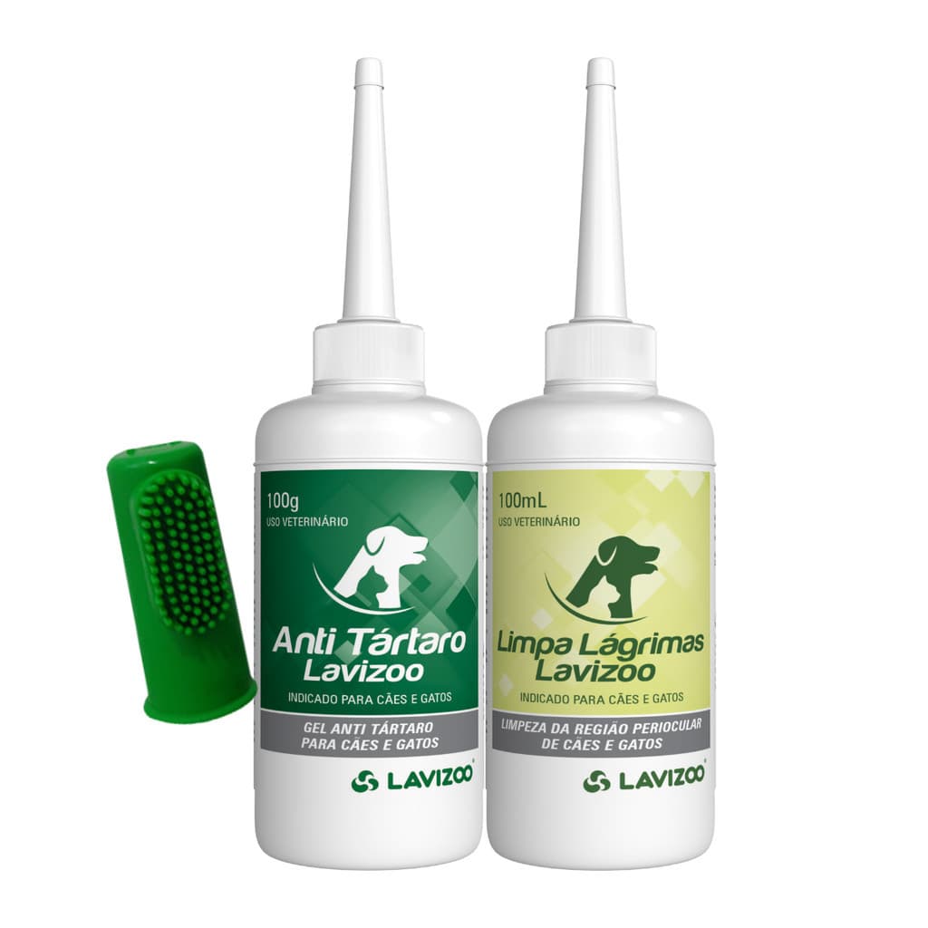 Kit 01 Anti Tártaro 01 Limpa Lágrimas Lavizoo + Dedeira