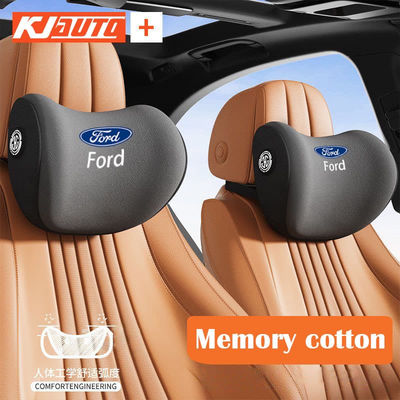【 Ergonomics 】 Ford Memória Algodão Para O Encosto De Cabeça Do Assento Carro Acessórios De Decoração Carros Ranger Ecosport Focus 5d Kuga Fiesta T6 T7 T8 Territory Everest Ka Fusion