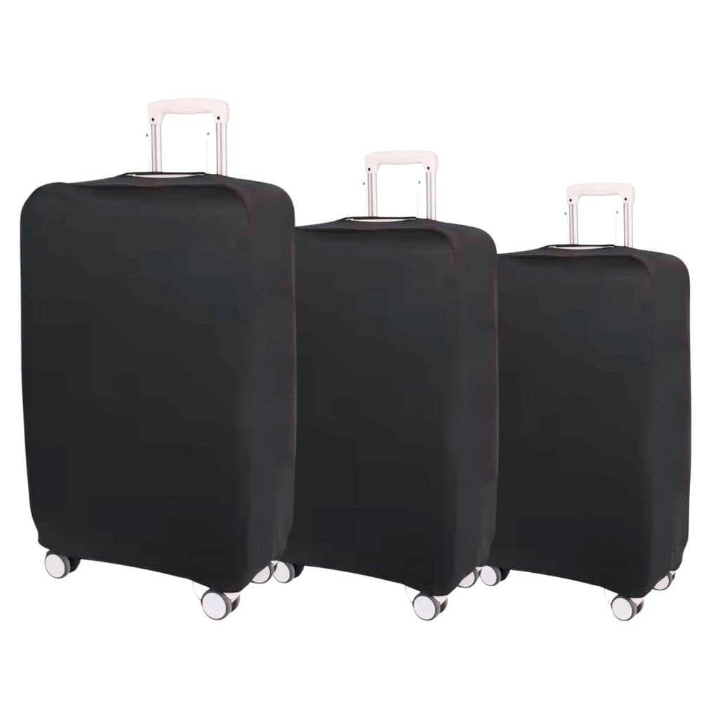 Kit Com 3 Capas De Mala Viagem Protetora de Bagagem Suplex Resistente Preto Tamnhos P M G