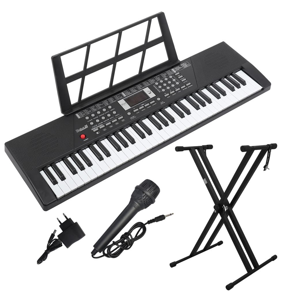 Kit Teclado Portátil Rhythmic 20 61 Teclas com Suporte em X
