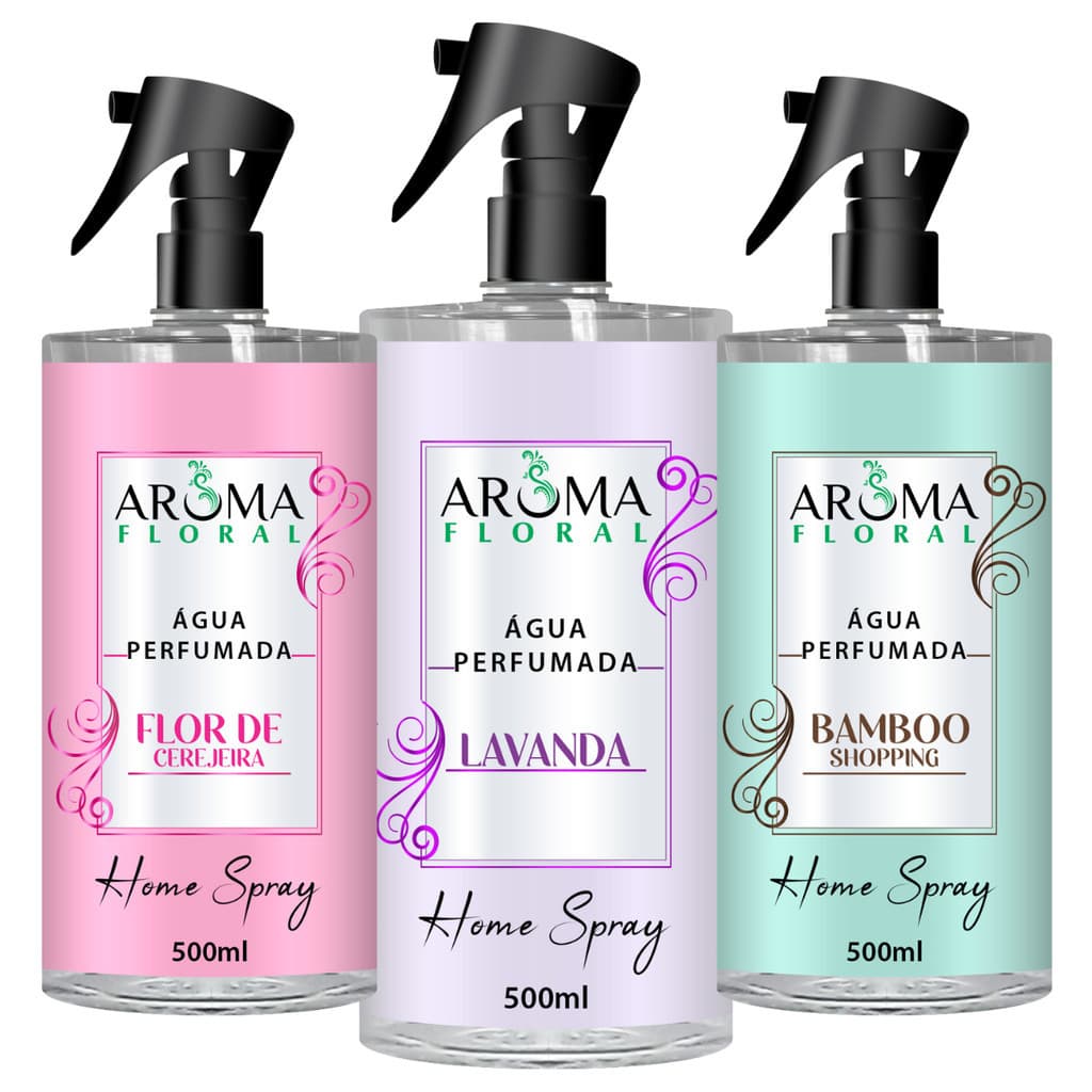 Cheirinho para Embalagem Água Perfumada Home Spray para tecidos, roupas lençóis + Borrifador