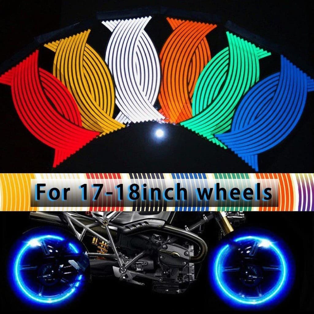 16 Tiras Para Adesivos Refletivos De Roda De Motocicleta De 17-18 Polegadas Adesivo Refletivo Aro A