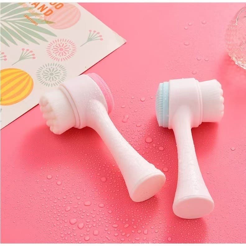 Atacado--Kit12 Escova Limpeza Facial 2 Em 1 Aparelho Massagem Esponja Com Caixinha Unitario