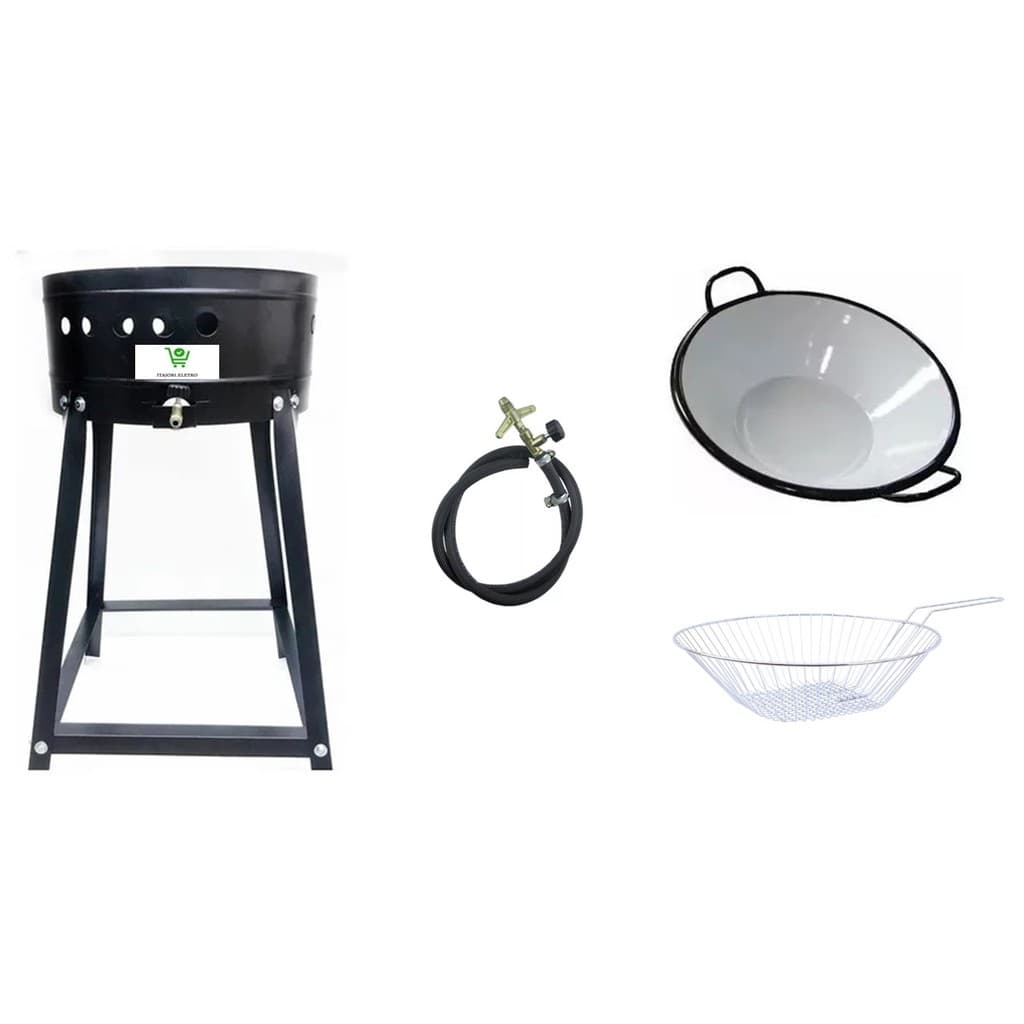 Fritador à Gás Alta Pressão + Tacho 16 + Cesto