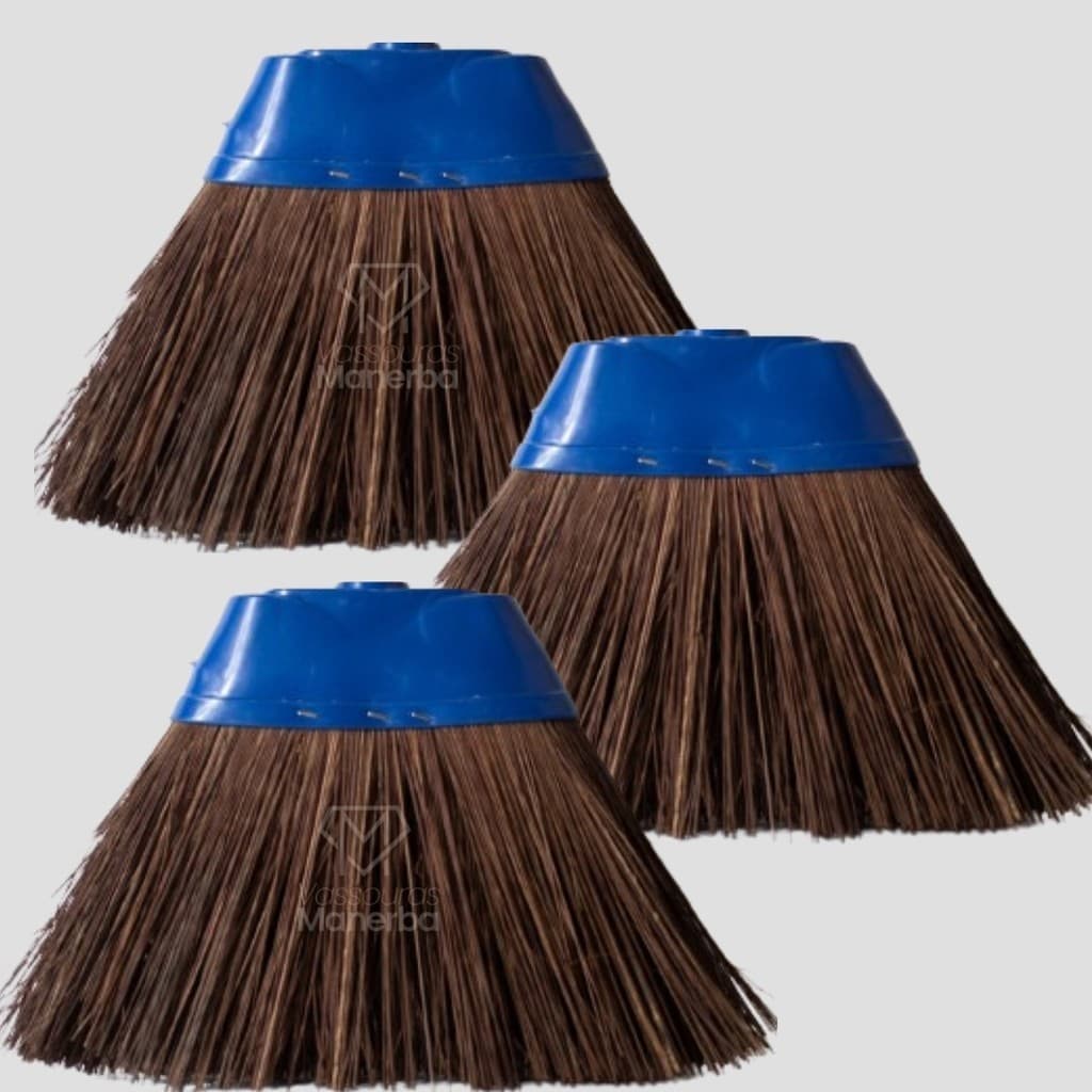 KIT - 3 VASSOURAS DE PIACAVA SEM CABO