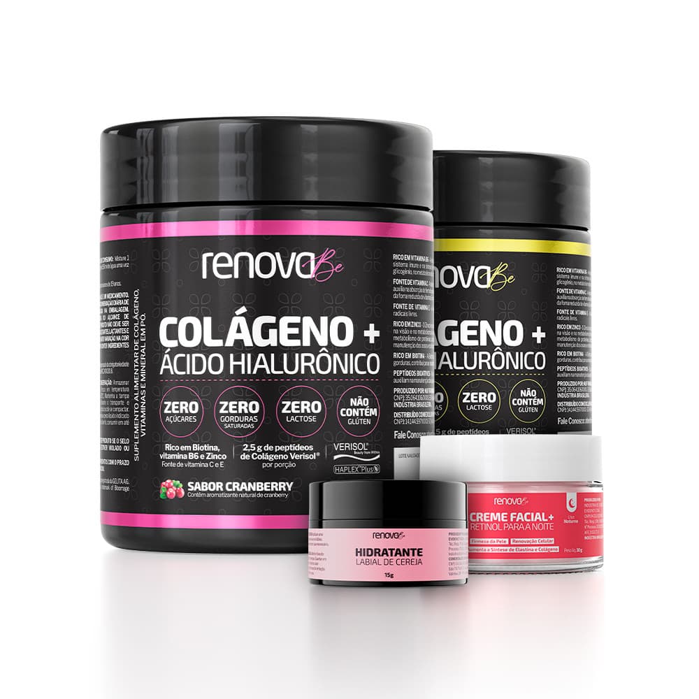 Kit Colágeno Verisol + Balm Labial + Creme Retinol Renova Be