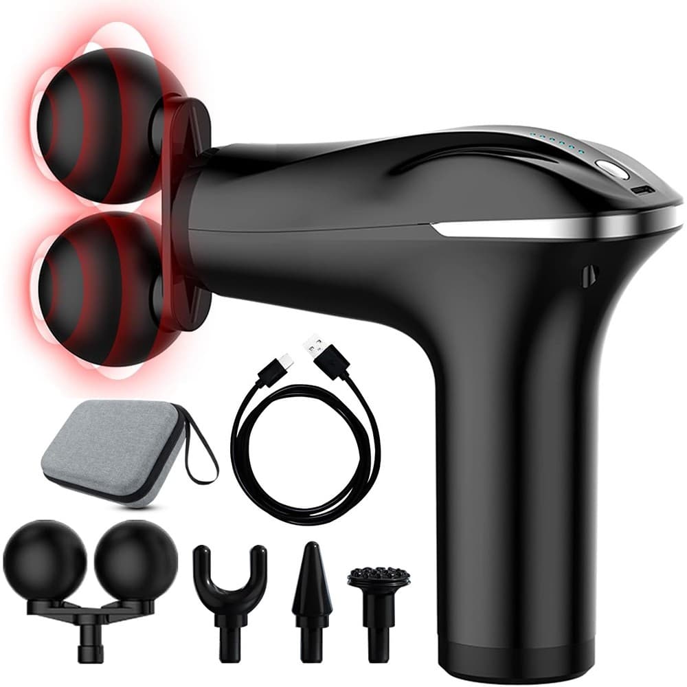 Massageador Elétrico Profissional Portátil Muscular 6 Velocidades 4 Cabeças Alta Frequência Original Acessórios Corporal