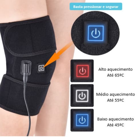 Joelheira Elétrica de Aquecimento Fisioterapia USB Para Alivio De Dores No Joelho Infravermelho