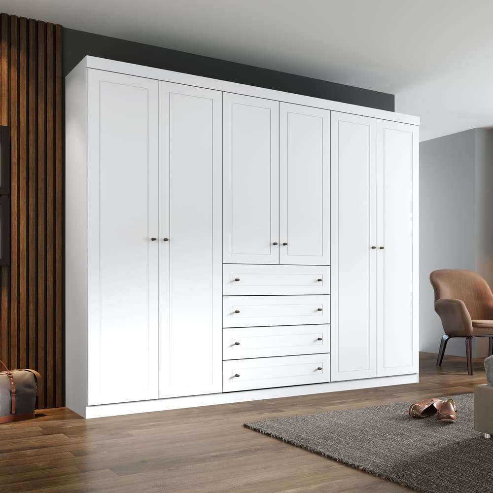 Guarda Roupa Casal 6 Portas 4 Gavetas Americano Henn