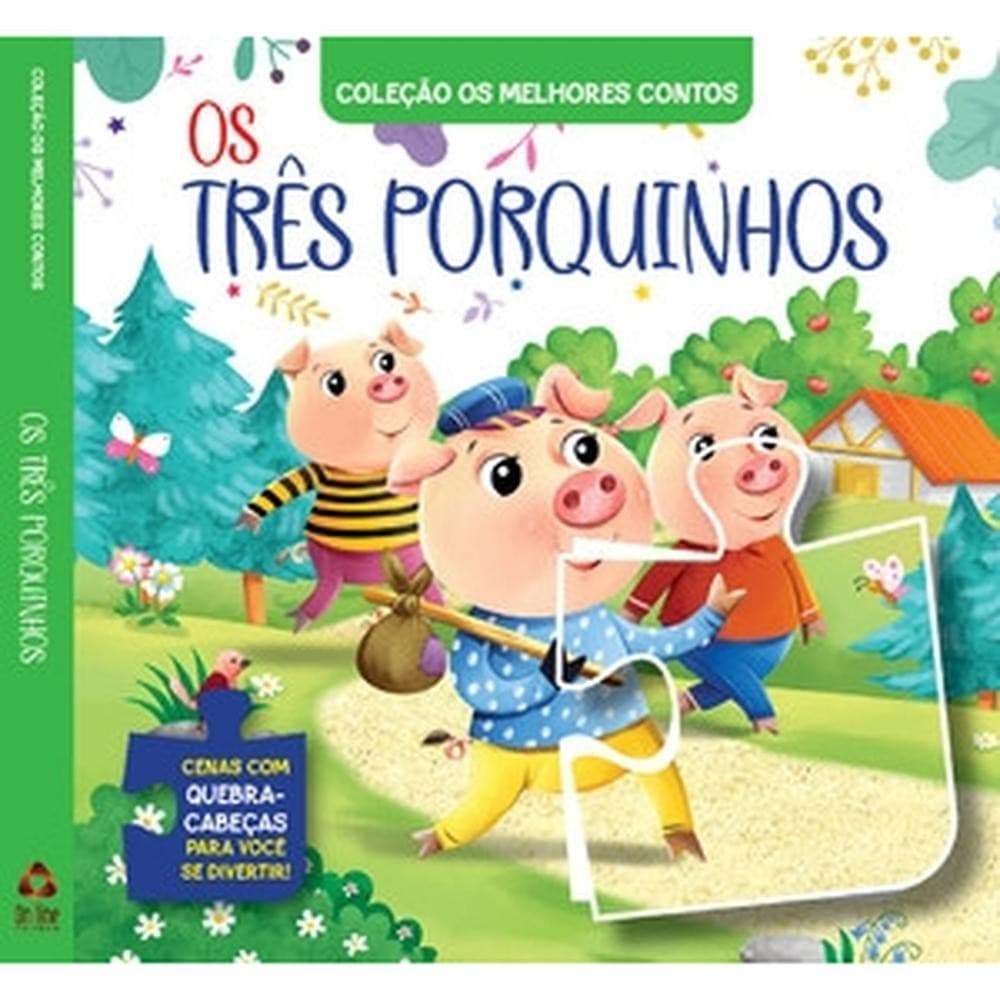 Coleção Os Melhores Contos - Os Três Porquinhos | Livro Quebra-Cabeça