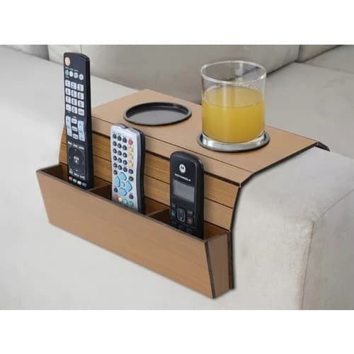 Apoio De Copos E Controle Para Braço Sofá Esteira Mdf Luxo