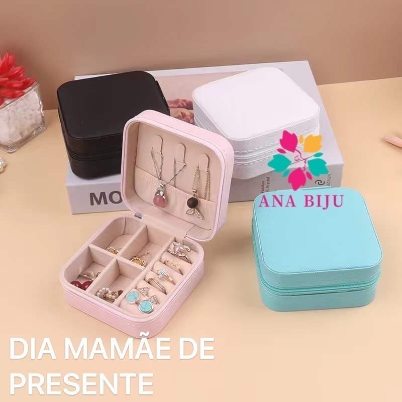 KIT 6 Peças Organizador Porta Joias Portátil Viagem Armazenamento de Brinco Colar