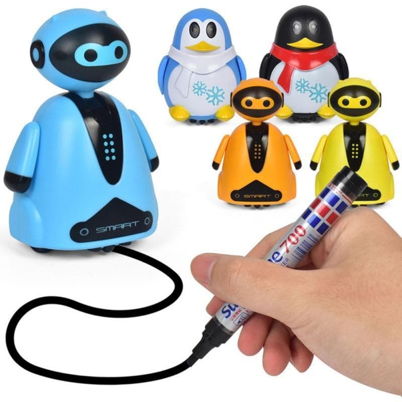 Desenhar Linhas Siga Brinquedo Criativo Indutivo Carro Robô Elétrico , Qualquer Linha Você , Pinguim Brinquedos Divertido Educativo Presentes Para Crianças