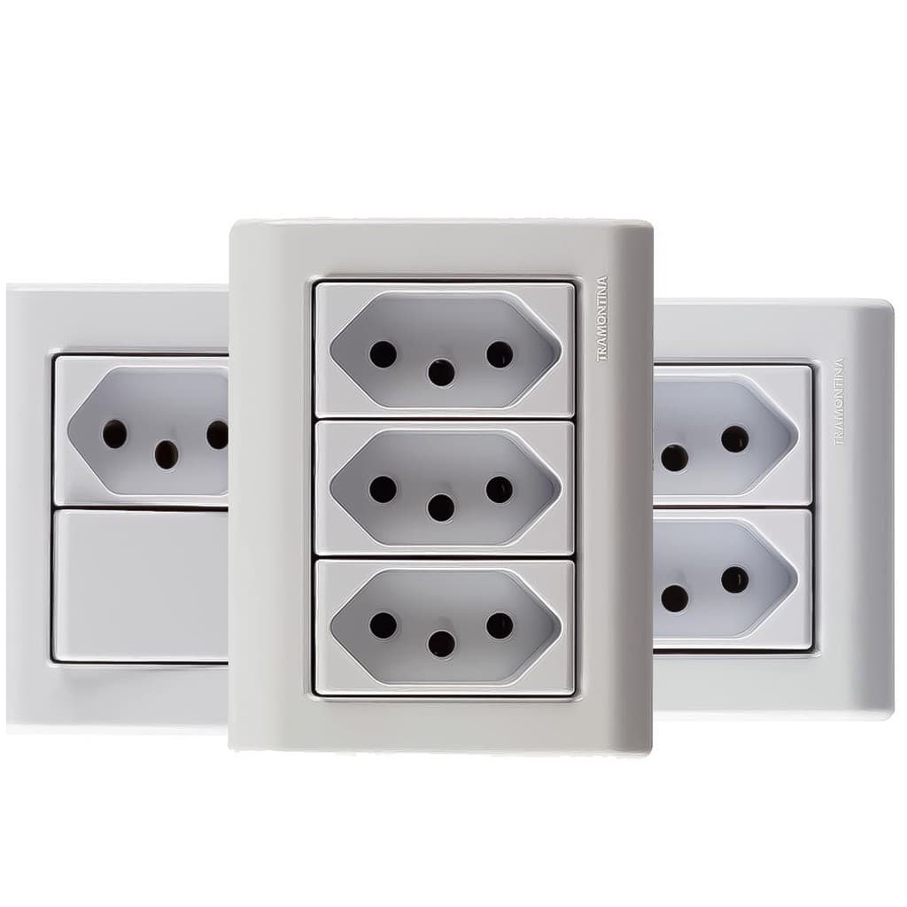 Tomadas E Interruptor Caixa De Sobrepor Instalação Elétrica Lizflex Branca - Profissional TRAMONTINA