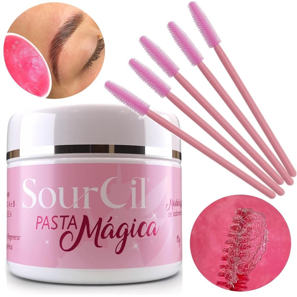 Gel Para Sobrancelhas Pasta Magica Brow Lamination Modelagem Nutrição  Sourcil Com 5 Escovinhas Cor Sortida