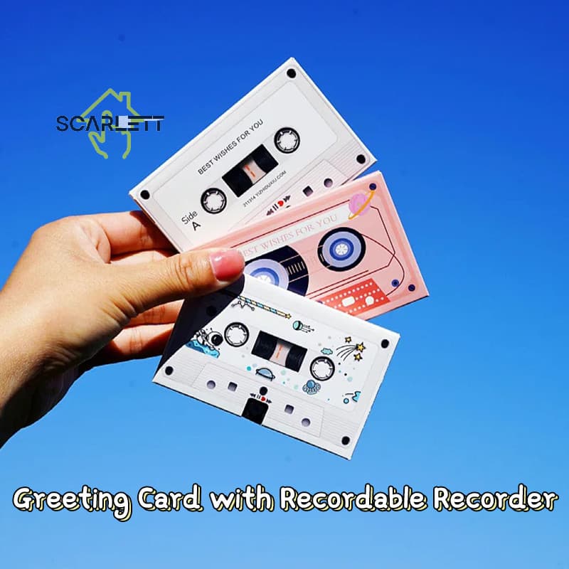 [Scarlett] Cartão Greeg Com Gravador Gravável DIY Post Card Som 30/60 Segundos Chip De Voz De Áudio Presente Musical [Pr