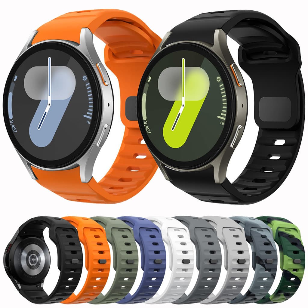 Pulseira de Silicone Para Samsung Galaxy Watch FE 7 6 5 4 40mm 44mm 5 Pro Classic 42 46 mm 43 47mm