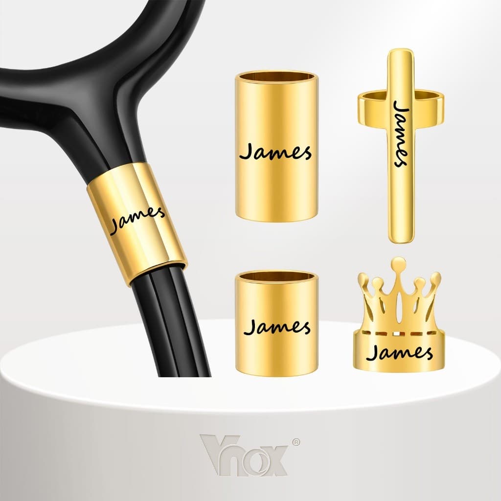 Etiqueta De Estetoscópio Com Nome Gravado Vnox , Acessório De Identificação Personalizado Coroa , Presente Para Médicos