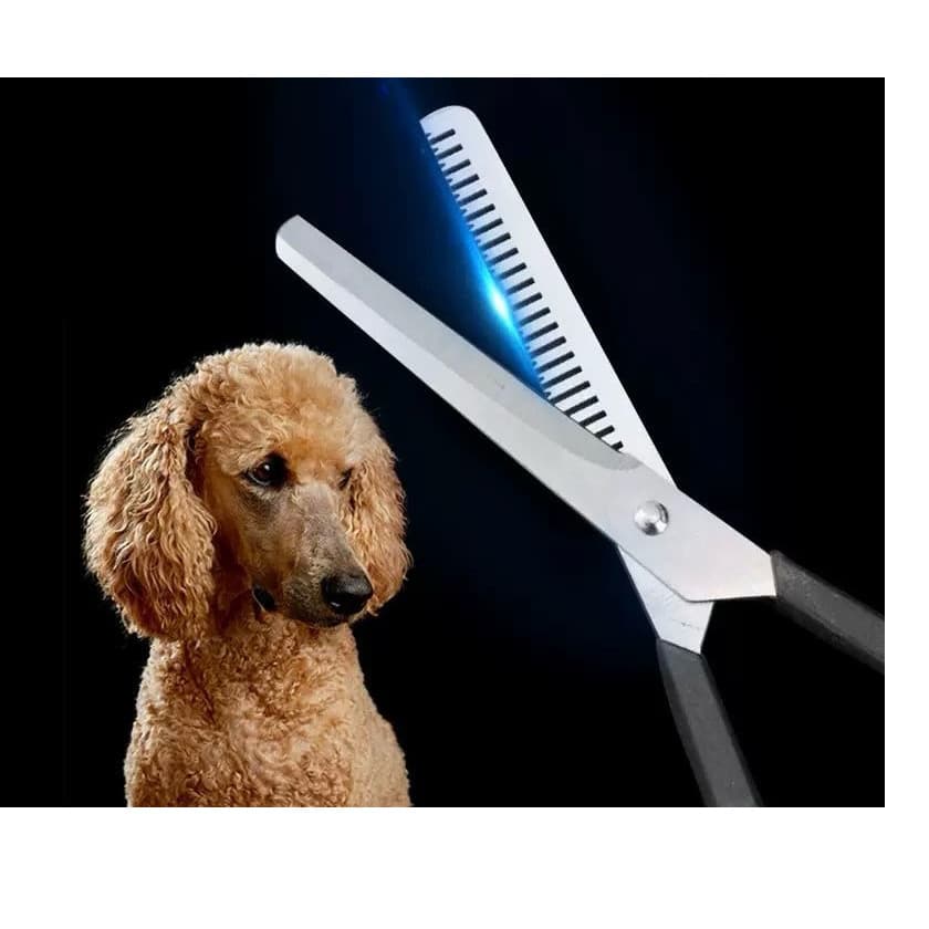 Tesoura Dentada Pet Pro para Tosa Profissional de Cães e Gatos