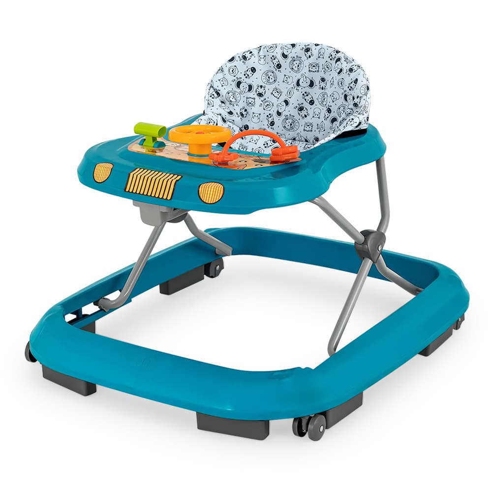 Andador Infantil Musical Disquinho Andajar Brinquedo com freio Safari ll Azul Tutti Baby