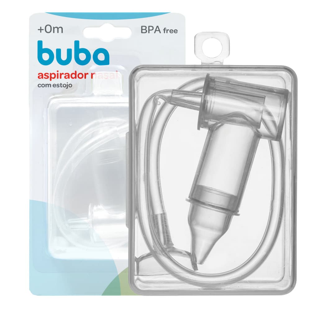 ASPIRADOR NASAL COM ESTOJO SUCÇÃO COM PONTA ORIGINAL PARA BEBÊ BUBA