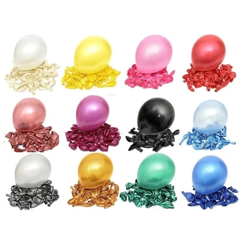 25 Balão Bexiga Pérola Metalizado Nº 10 Decoração De Festa Metalizada