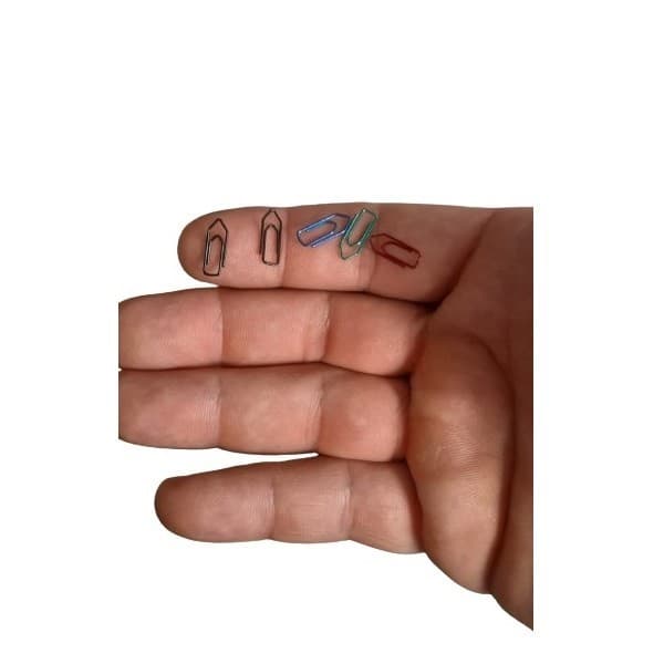 MINI CLIPS DE AÇO METALIZADO PARA PAPEIS NÚMERO 5 C/100 UND 7 CORES ACC