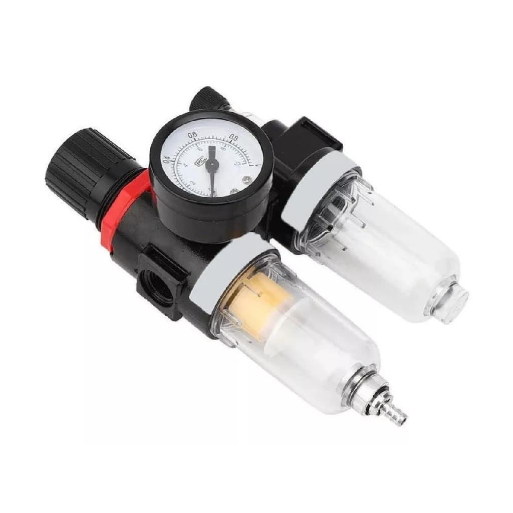 Filtro de Ar Duplo com Regulador Lubrificador de Pressão Compressor aerografos Pistola de pintura