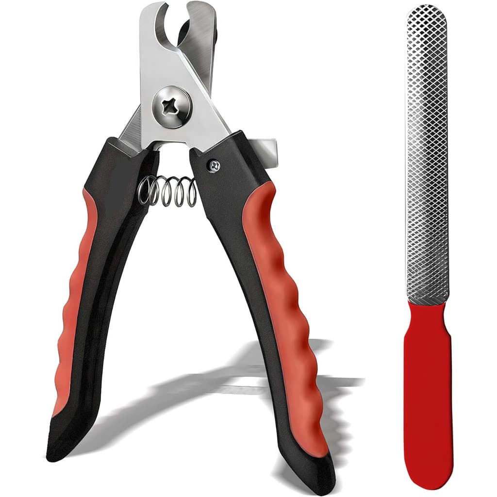 Kit Corte Unhas Gatos e Cães 12cm com Lixa Alicate Profissional Antideslizante Pet Porte Grande