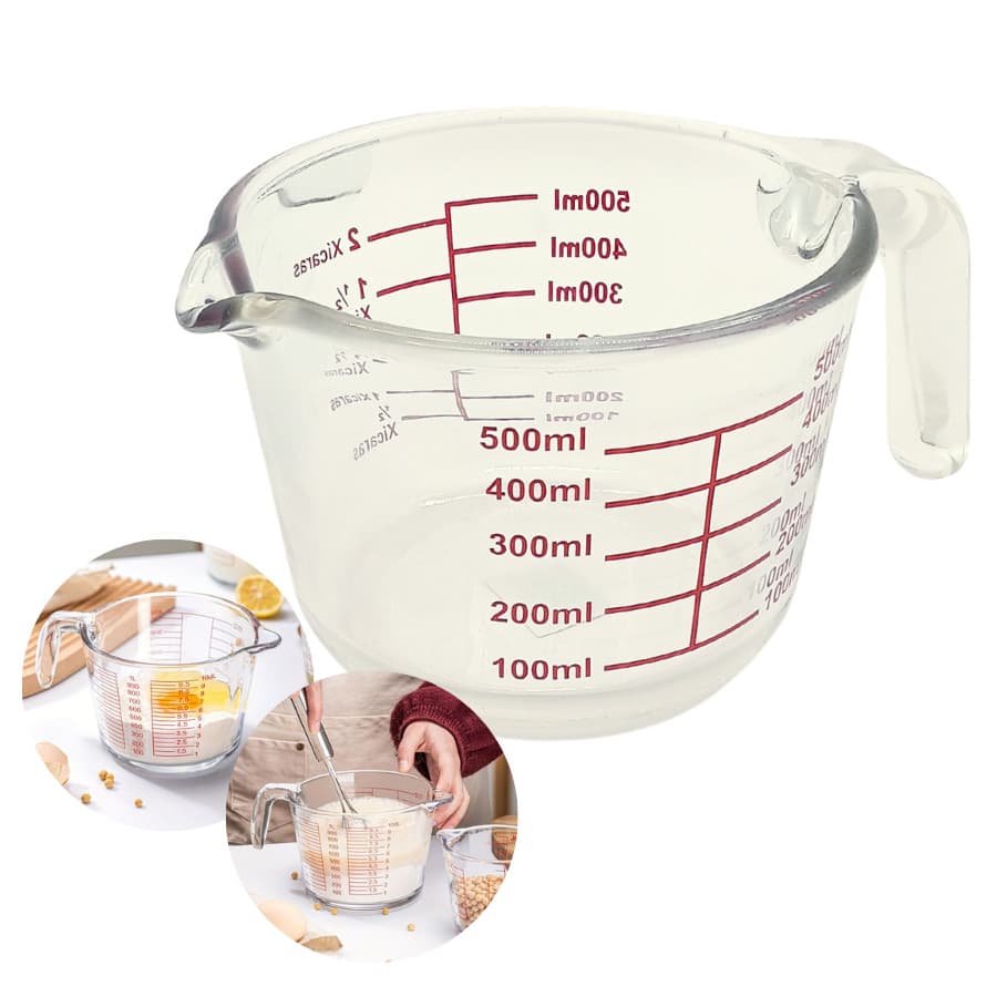 Jarra Medidora Vidro  Dosadora Temperado Cozinha 500ml Transparente