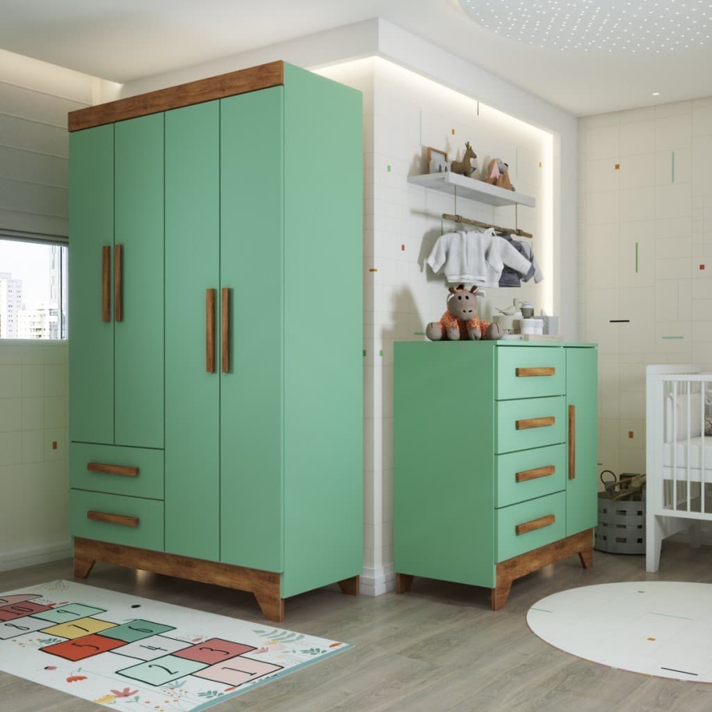 Quarto Infantil Completo Kids 5 Portas 6 Gavetas