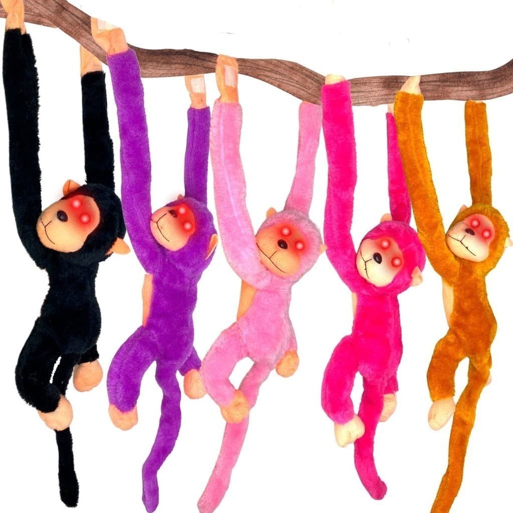 Macaquinho de Pelúcia Com Braço longo e Velcro